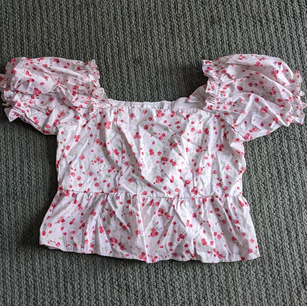 Bonne chance cottage core puff sleeve blouse